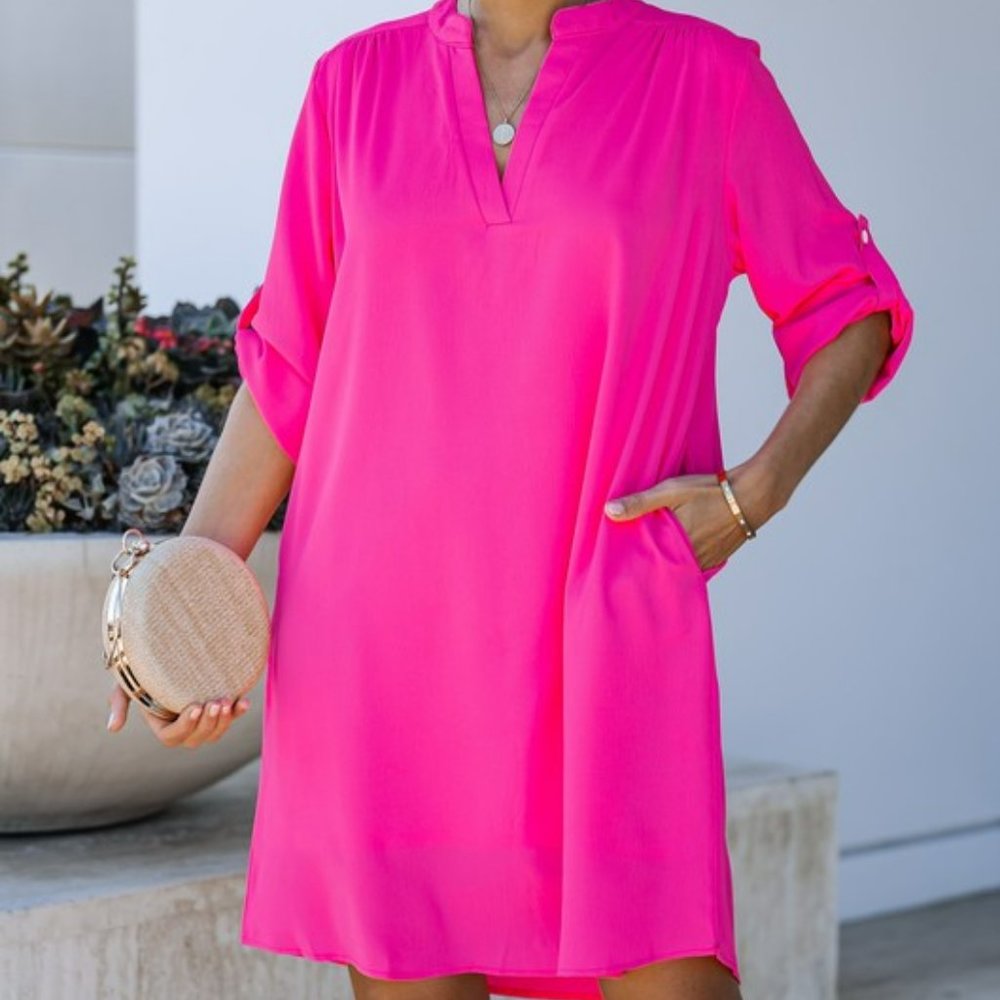 SHIRT DRESS WITH POCKETS